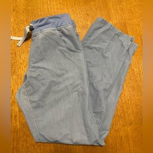 Small denim blue figs scrub bottom